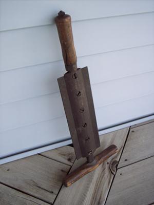 Unknown three handled tool (draw knife?)