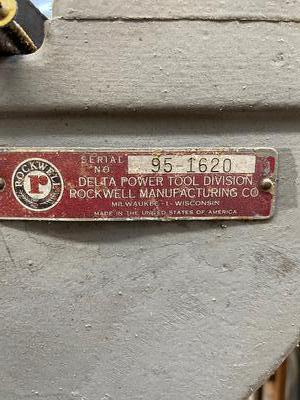Rockwell/ Delta Tool Division Serial # 95-1620 Band Saw
